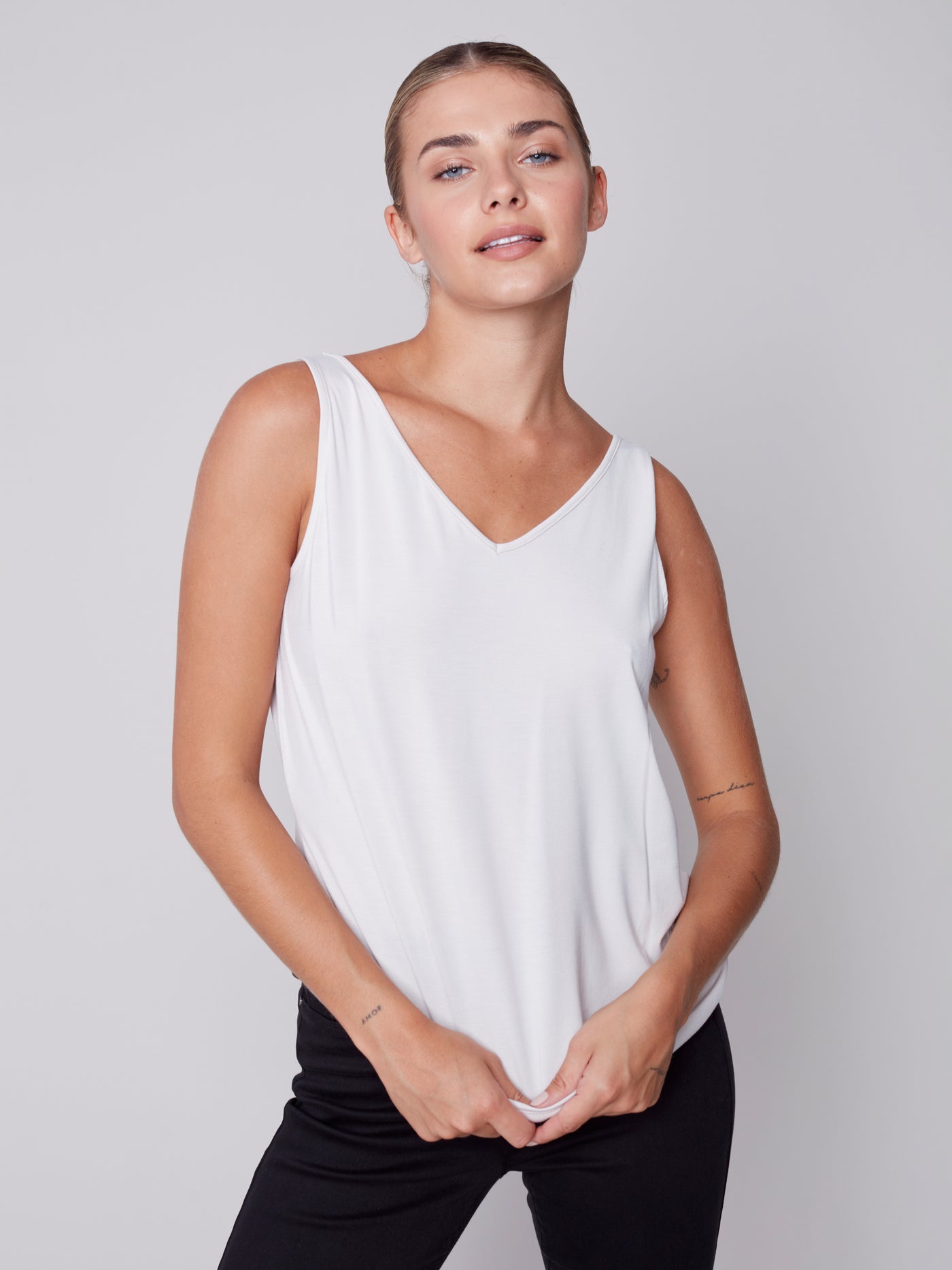 Charlie B Top - Reversible Tank - White