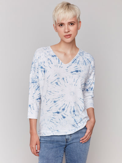 Charlie B Top - V-Neck Knit - Denim