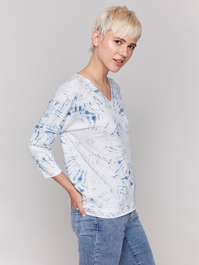 Charlie B Top - V-Neck Knit - Denim