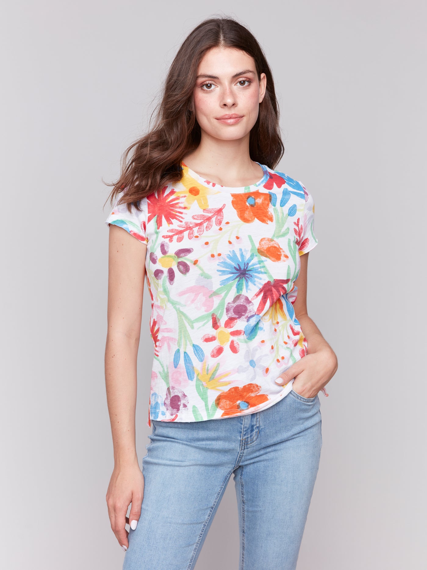 Charlie B Top - Print Tee - Wildflowers