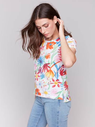 Charlie B Top - Print Tee - Wildflowers