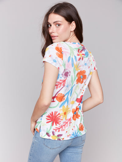 Charlie B Top - Print Tee - Wildflowers