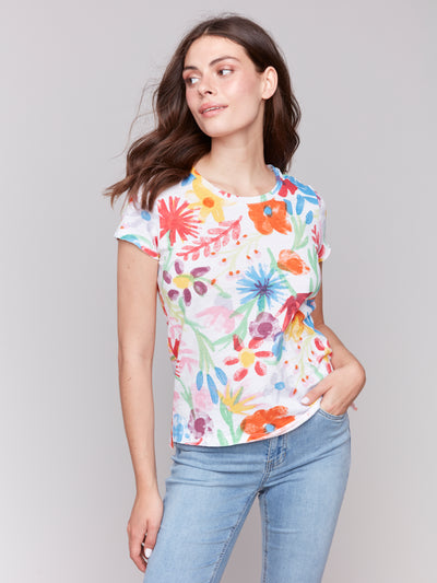 Charlie B Top - Print Tee - Wildflowers