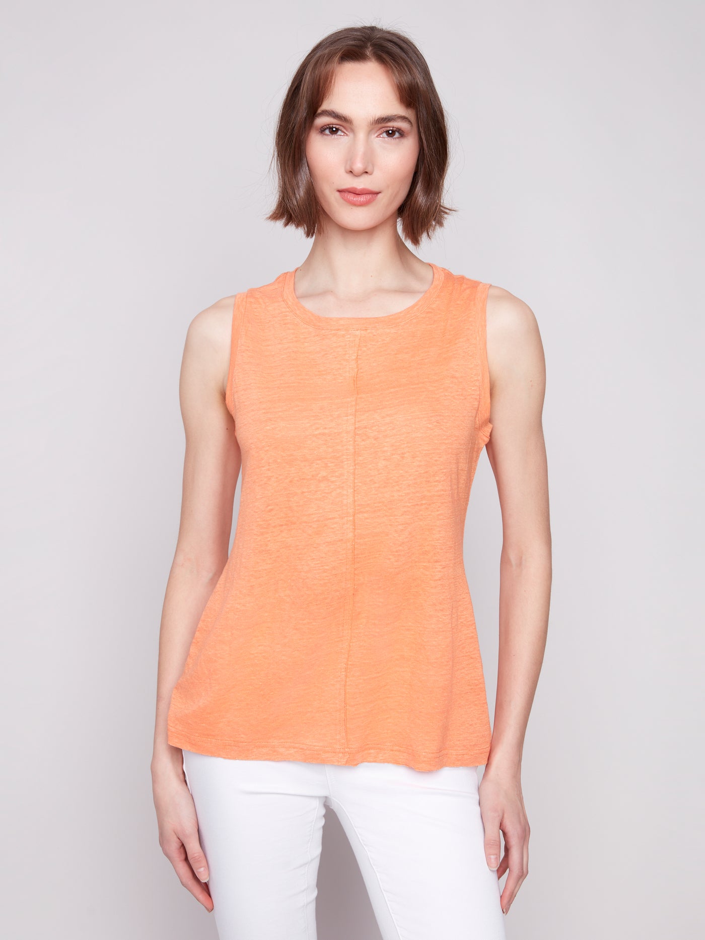 Charlie B Top - Sleeveless Tee - Papaya