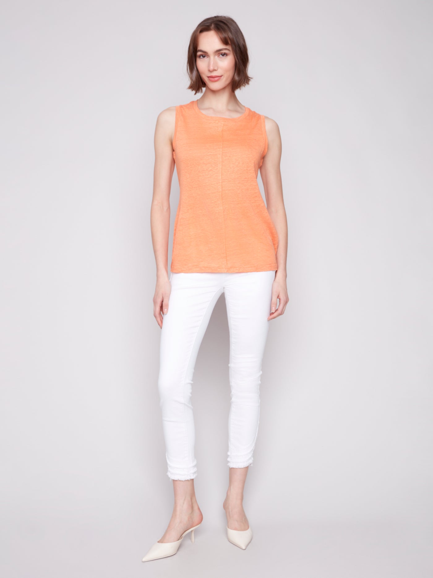 Charlie B Top - Sleeveless Tee - Papaya