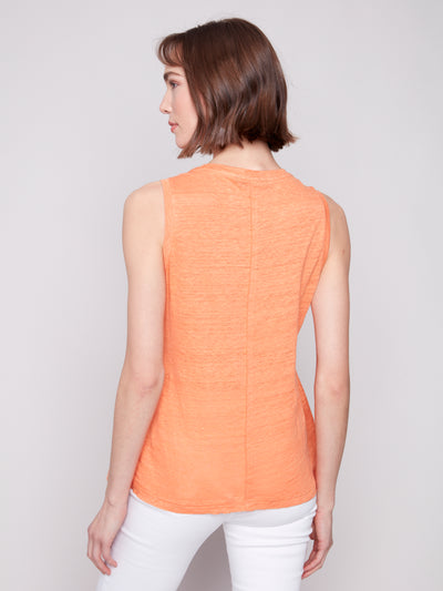 Charlie B Top - Sleeveless Tee - Papaya