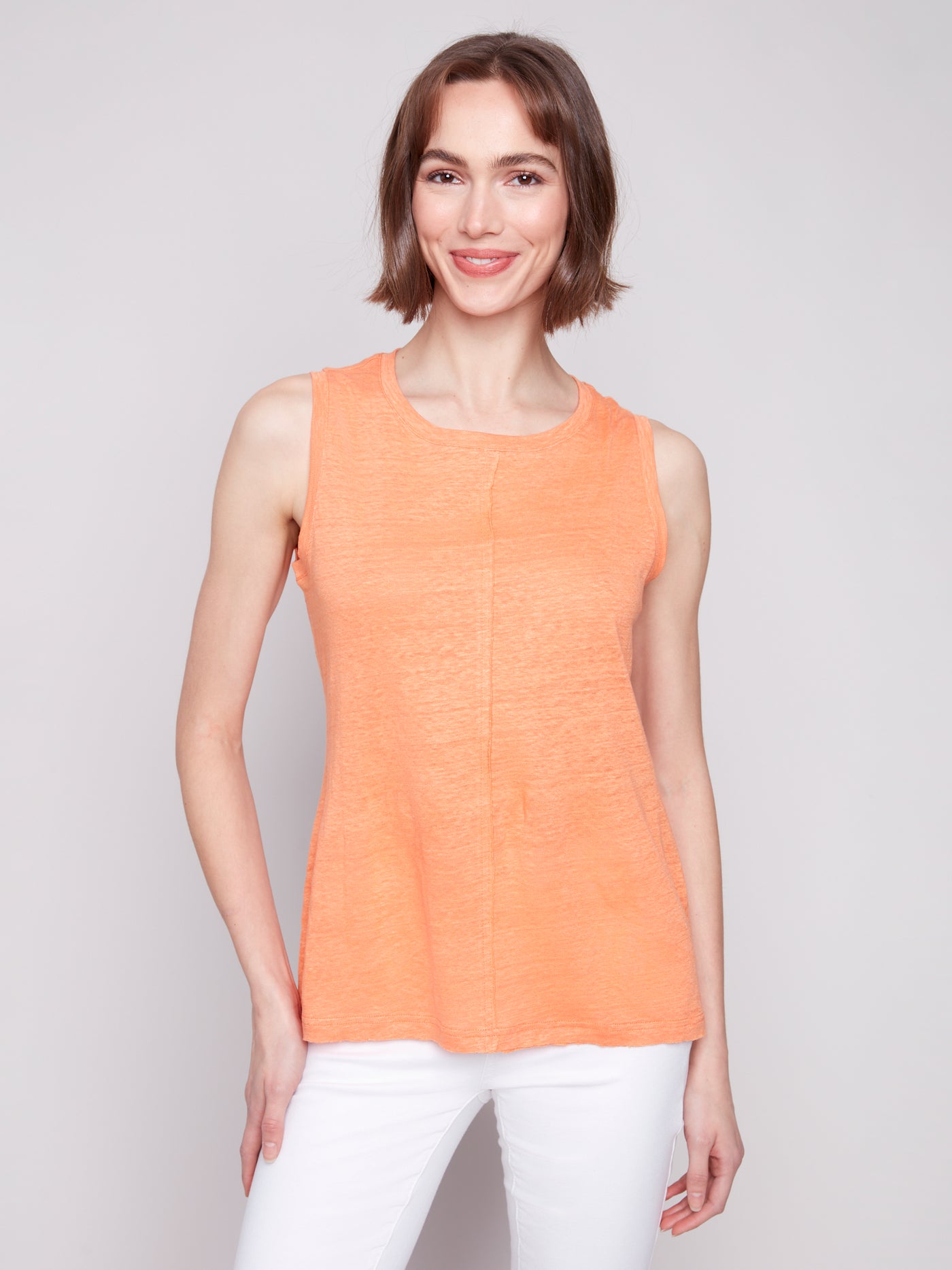 Charlie B Top - Sleeveless Tee - Papaya