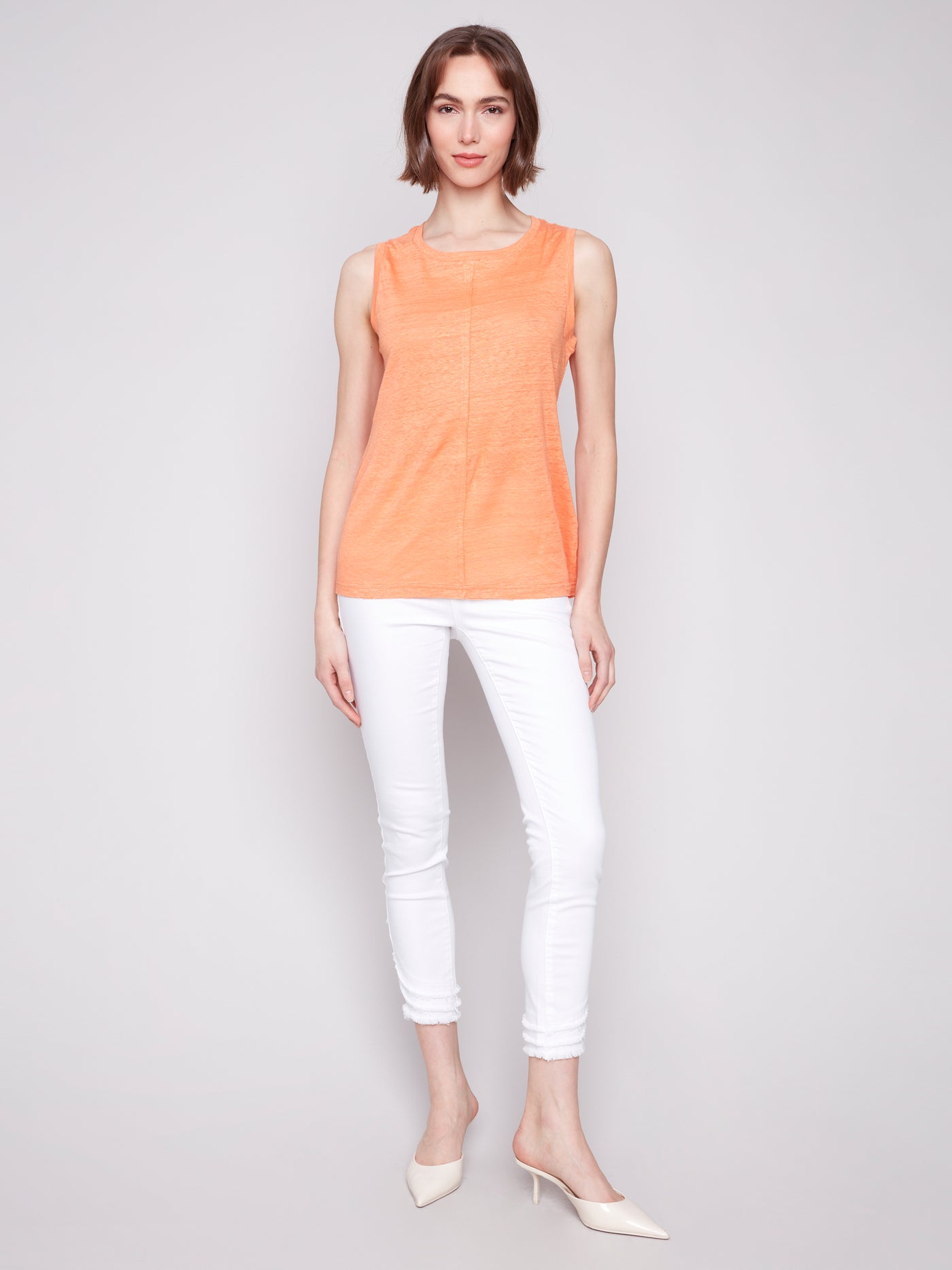 Charlie B Top - Sleeveless Tee - Papaya