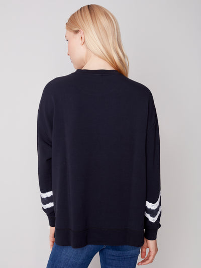 Charlie B Top - Tie Dye Sleeve - Black