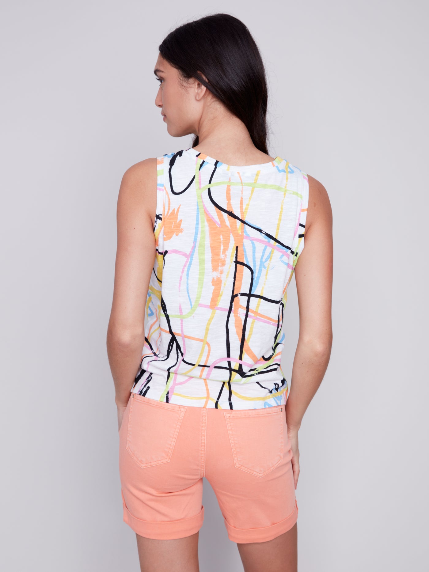 Charlie B Top - Twist Hem Tank - Graffiti