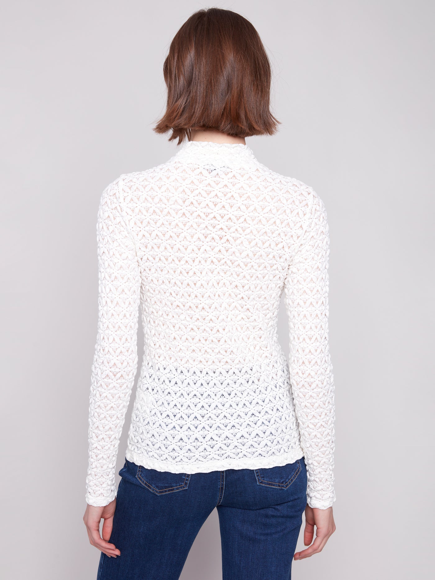 Charlie B Top - Mock Neck Knit - Ecru