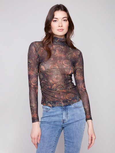 Charlie B Top - Mock Neck Knit - Spruce