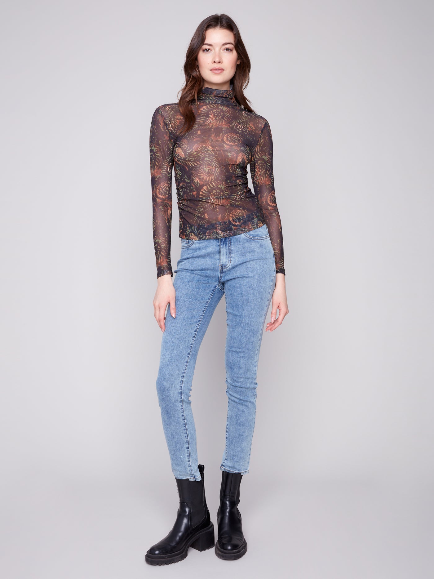 Charlie B Top - Mock Neck Knit - Spruce