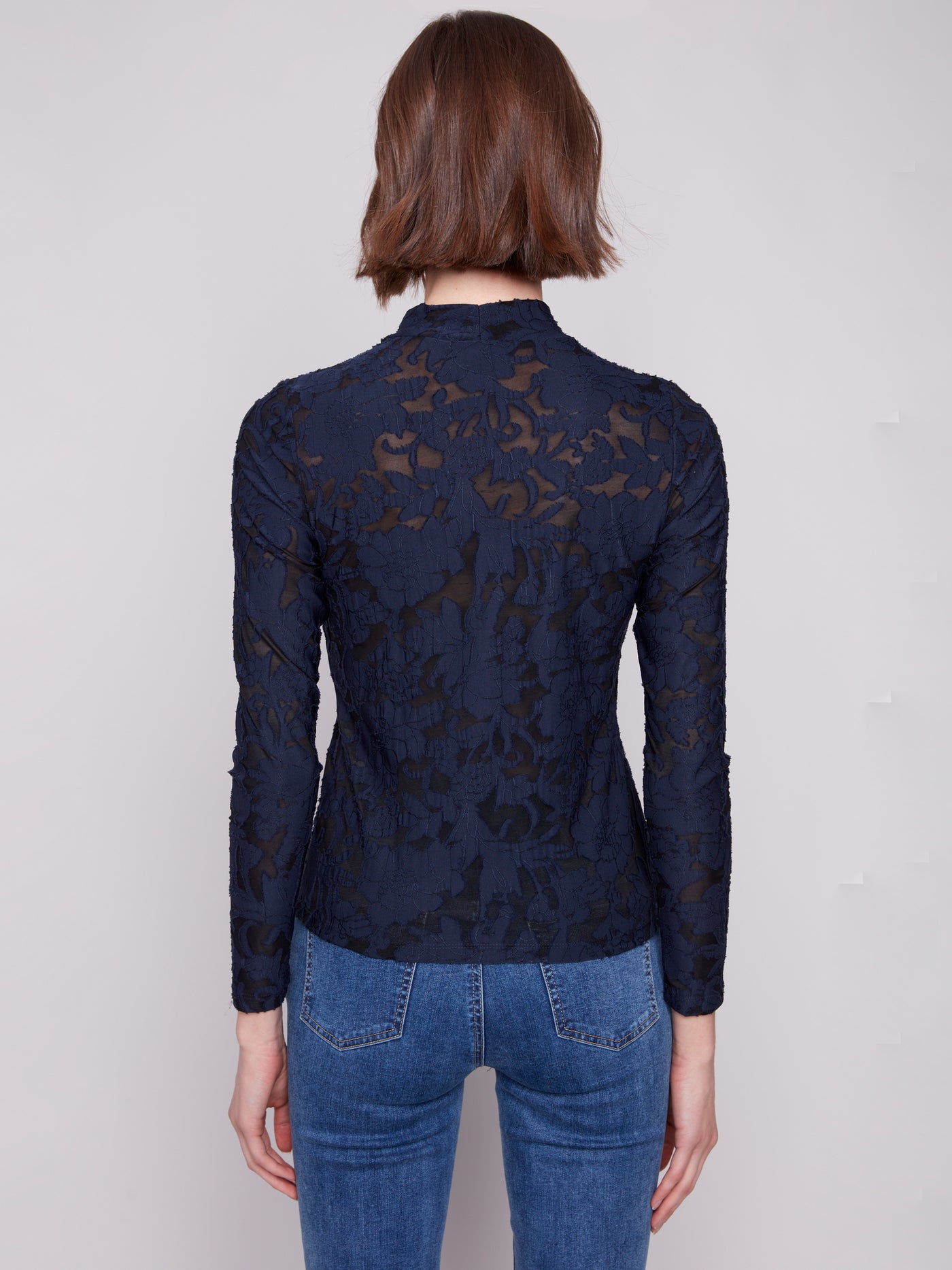 Charlie B Top - Burnout Mesh - Blue Black