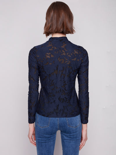 Charlie B Top - Burnout Mesh - Blue Black