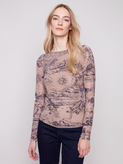 Charlie B Top - Mesh Print - Astrology