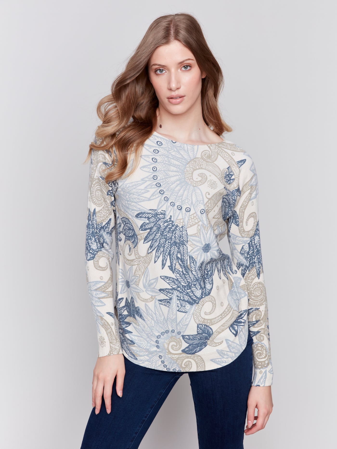 Charlie B Top - Feather Print