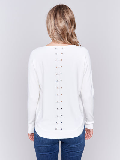 Charlie B Top - Back Lace-Up - Ecru