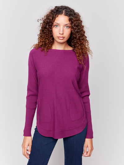 Charlie B Top - Back Lace-Up - Mulberry