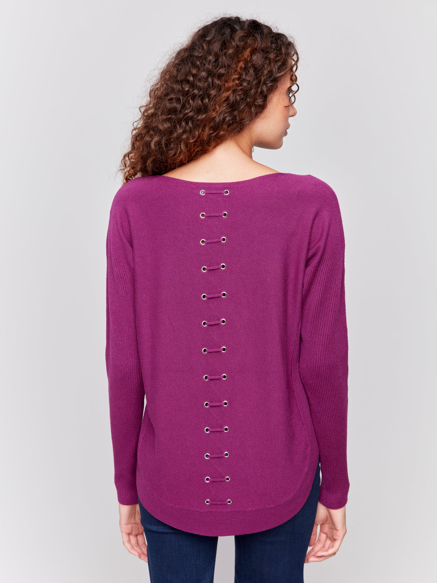 Charlie B Top - Back Lace-Up - Mulberry