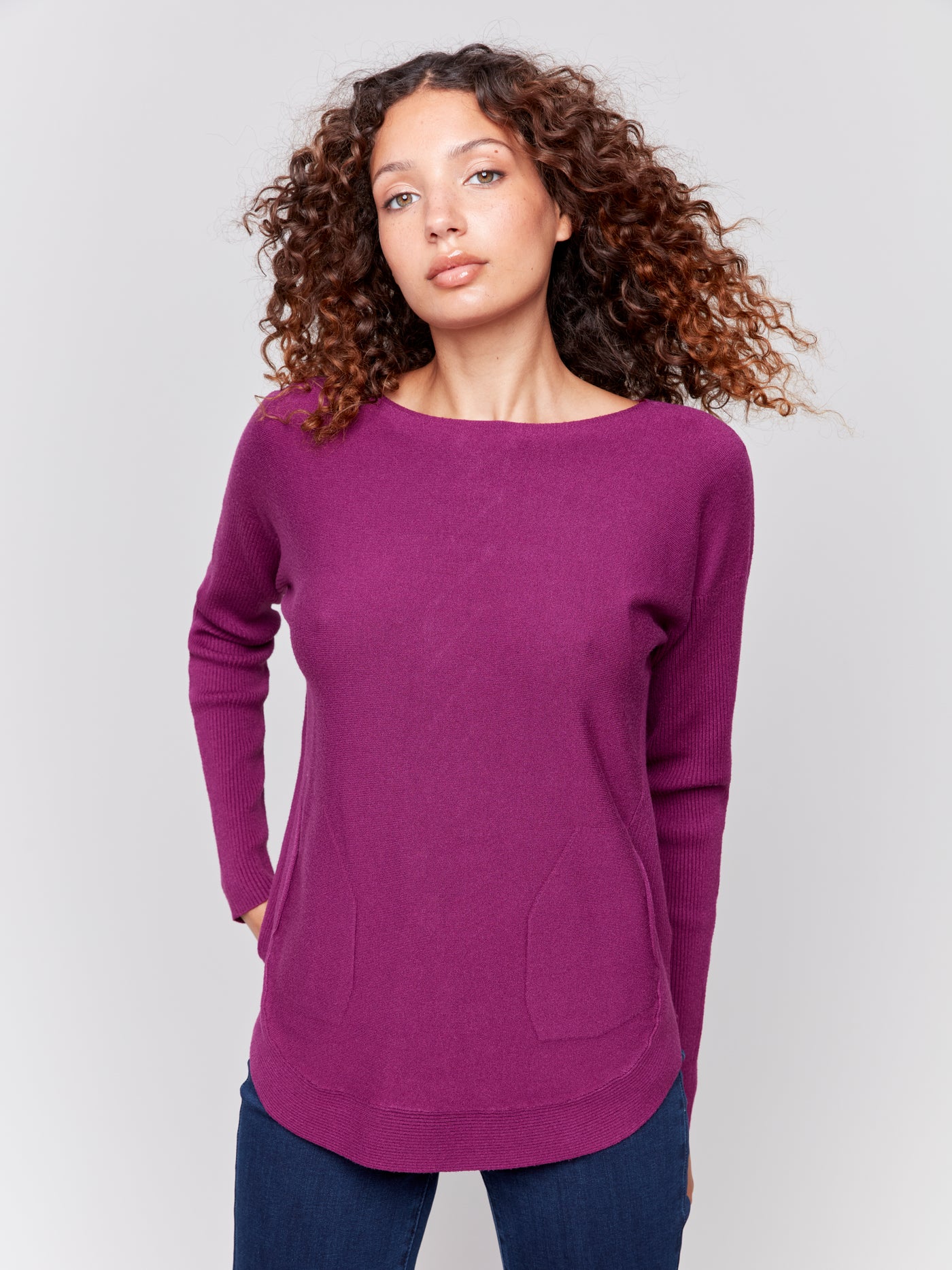 Charlie B Top - Back Lace-Up - Mulberry