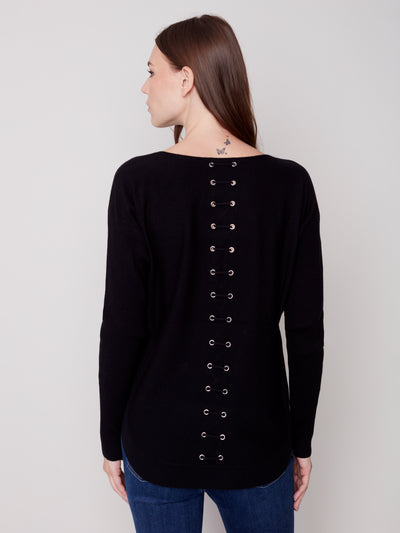 Charlie B Top - Back Lace-Up - Black