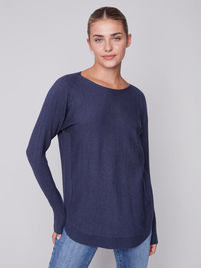 Charlie B Top - Back Lace-Up - Denim