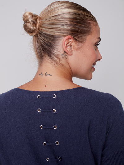 Charlie B Top - Back Lace-Up - Denim