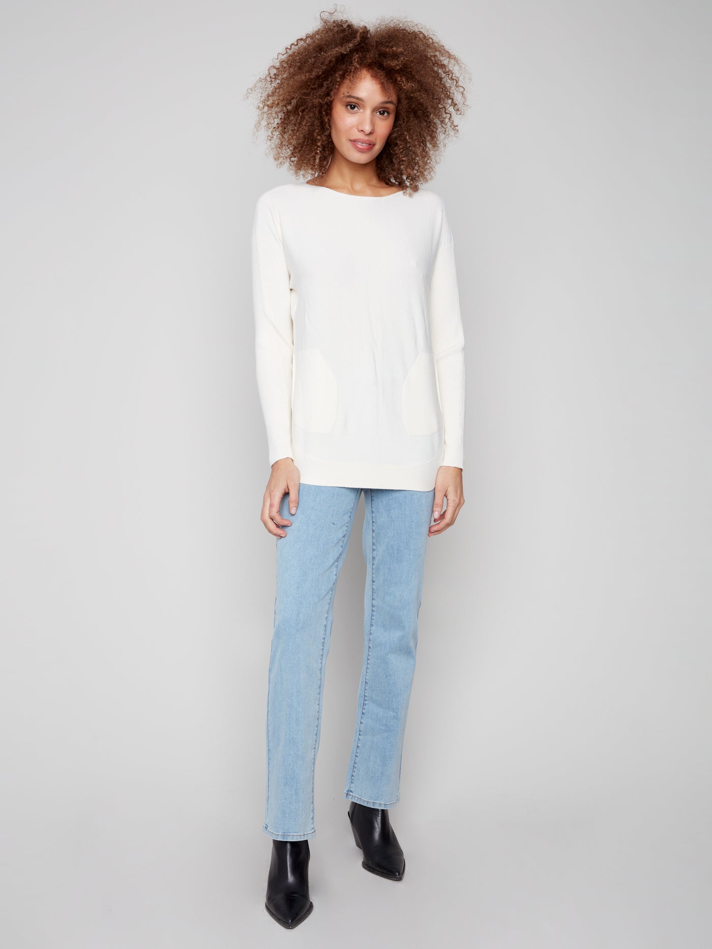 Charlie B Top - Back Lace-Up - Ecru