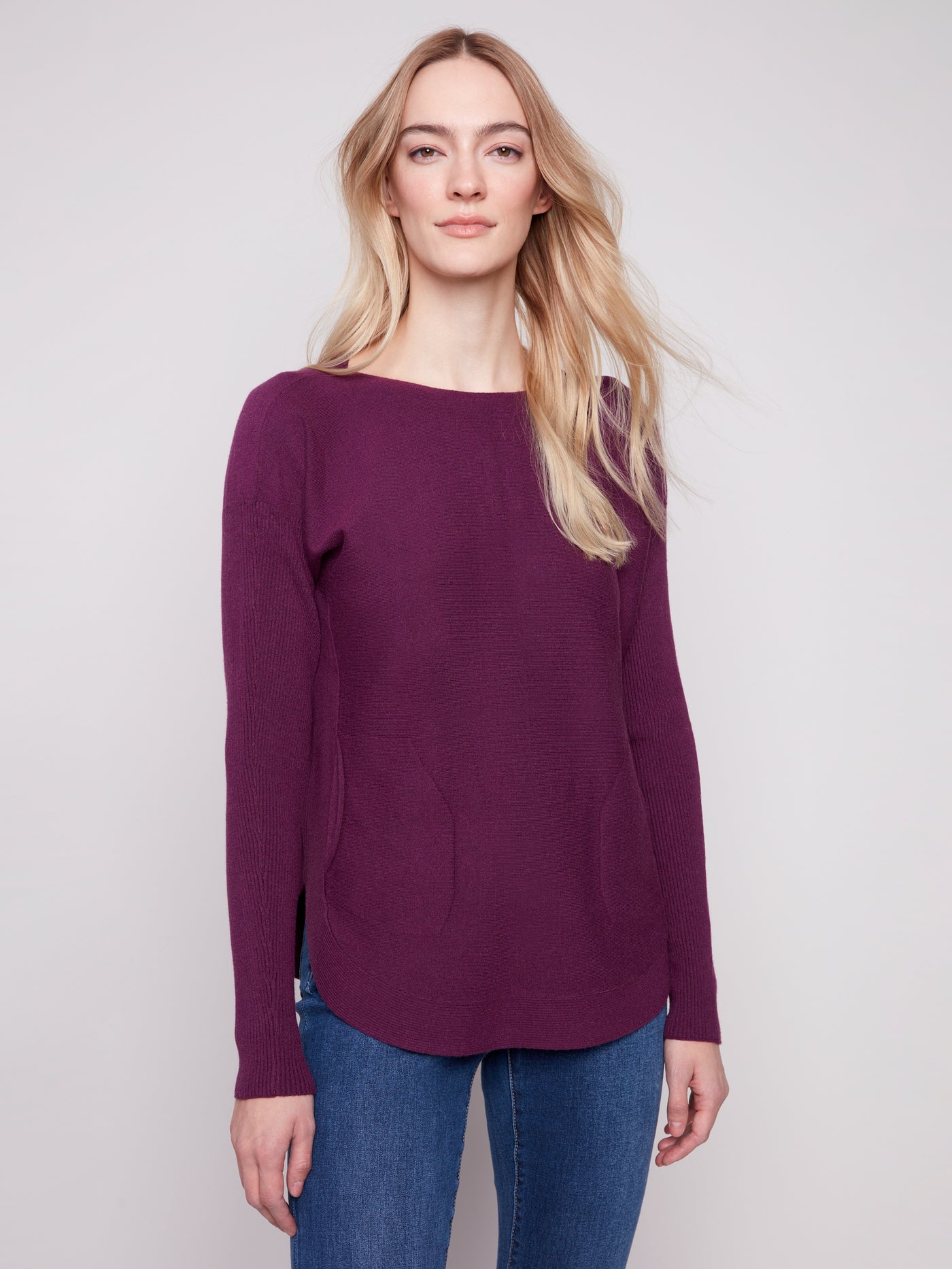 Charlie B Top - Back Lace-Up - Berry