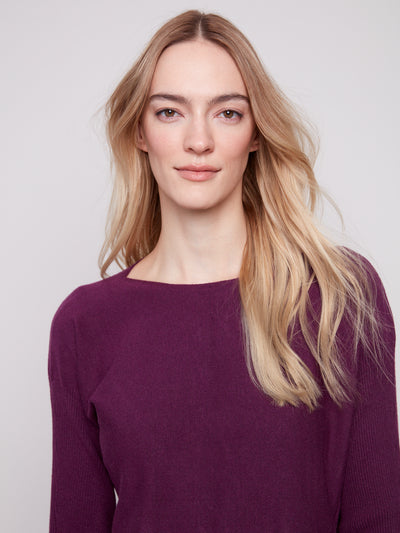 Charlie B Top - Back Lace-Up - Berry