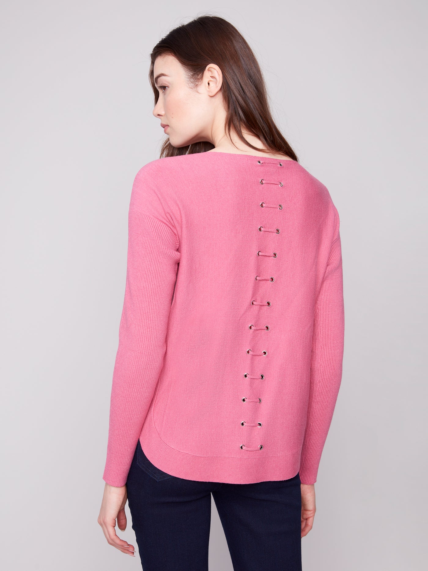 Charlie B Top - Back Lace-Up - Rose
