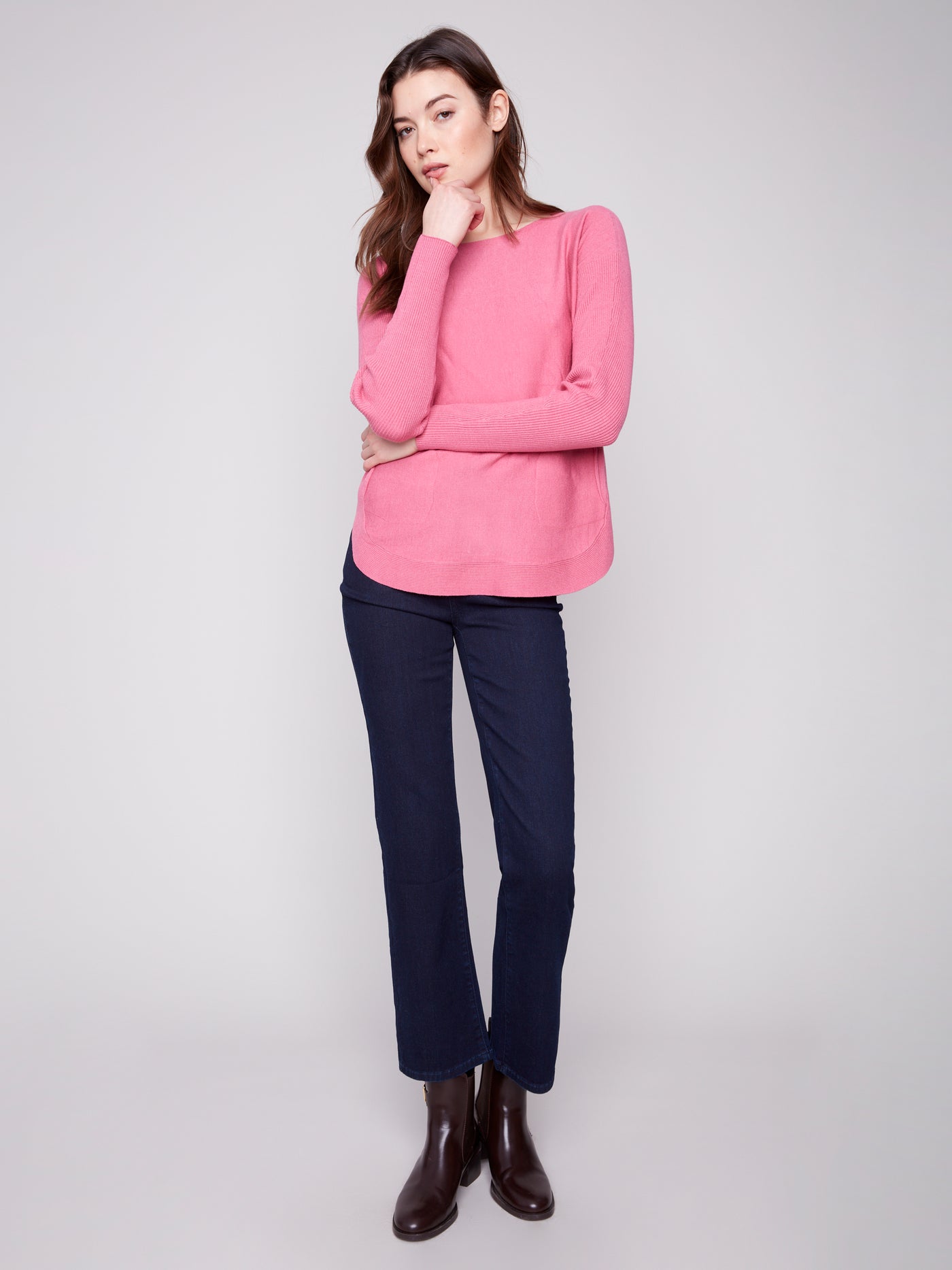 Charlie B Top - Back Lace-Up - Rose