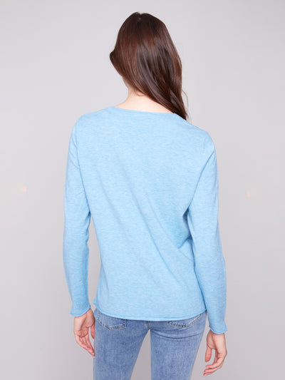 Charlie B Top - V-Neck Sweater - Oxford
