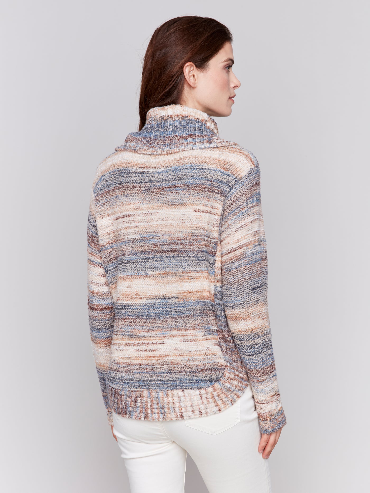 Charlie B Top - Cable Knit TNeck - Denim