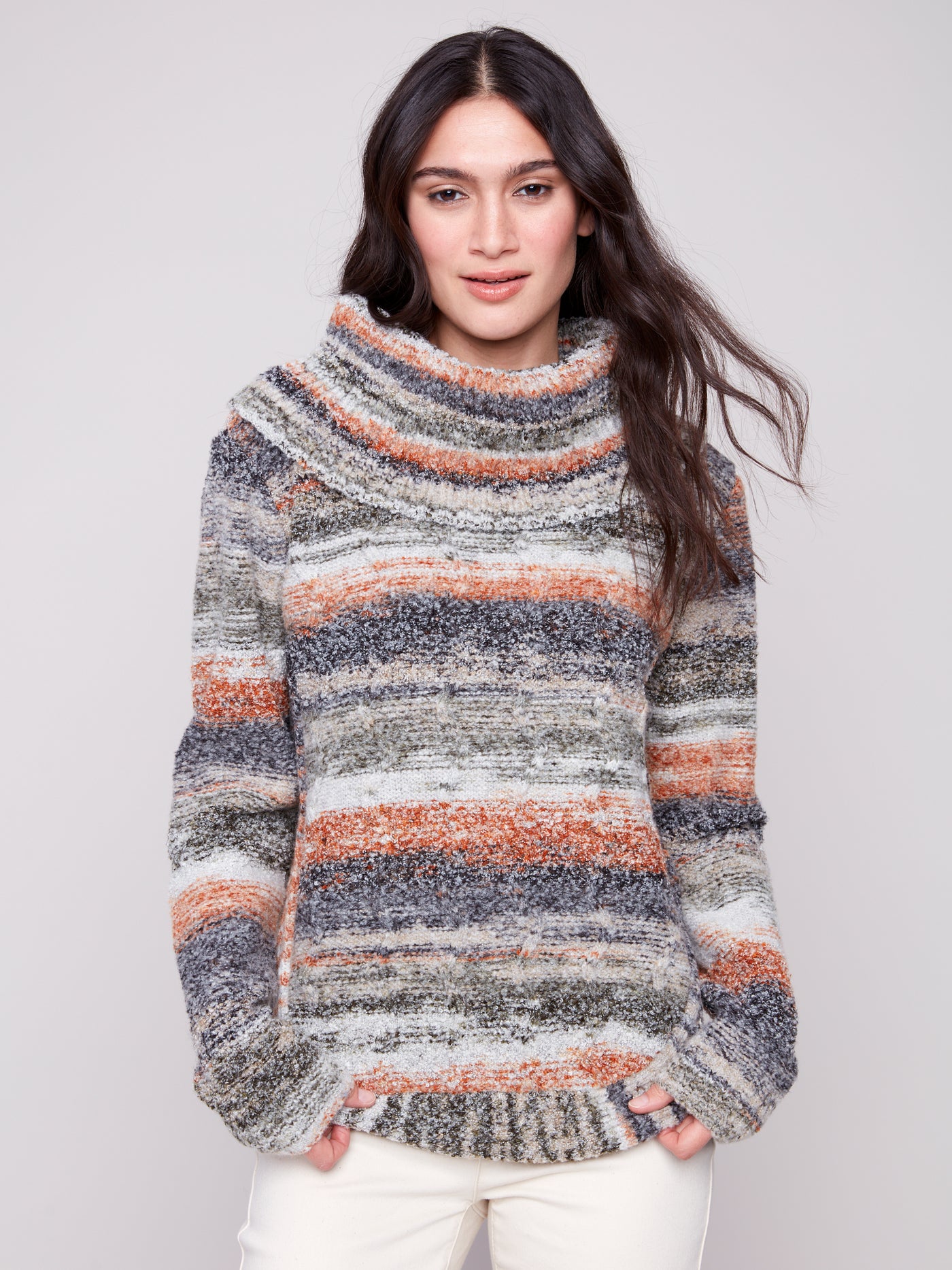 Charlie B Top - Cable Knit TNeck - Autumn