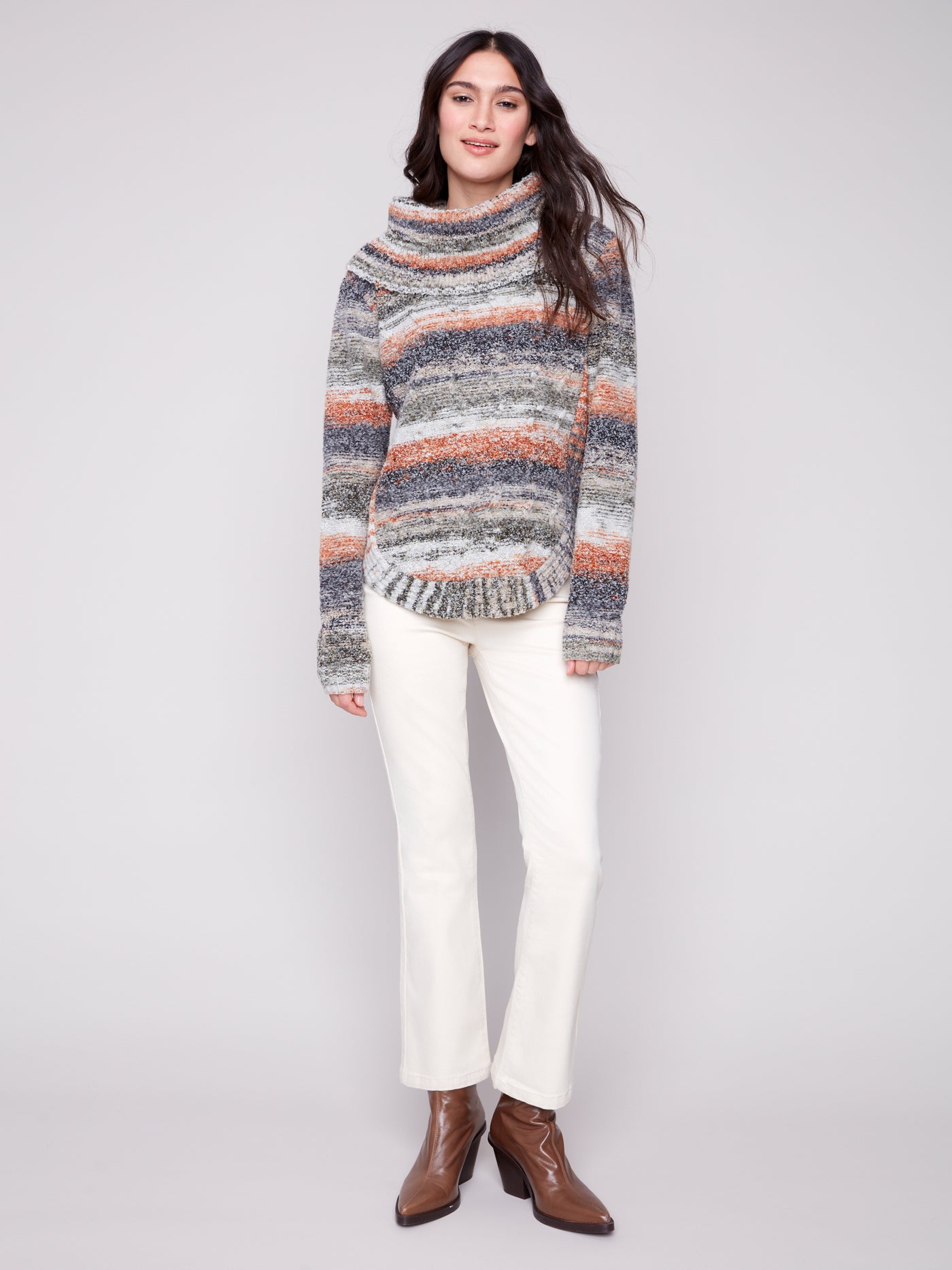 Charlie B Top - Cable Knit TNeck - Autumn
