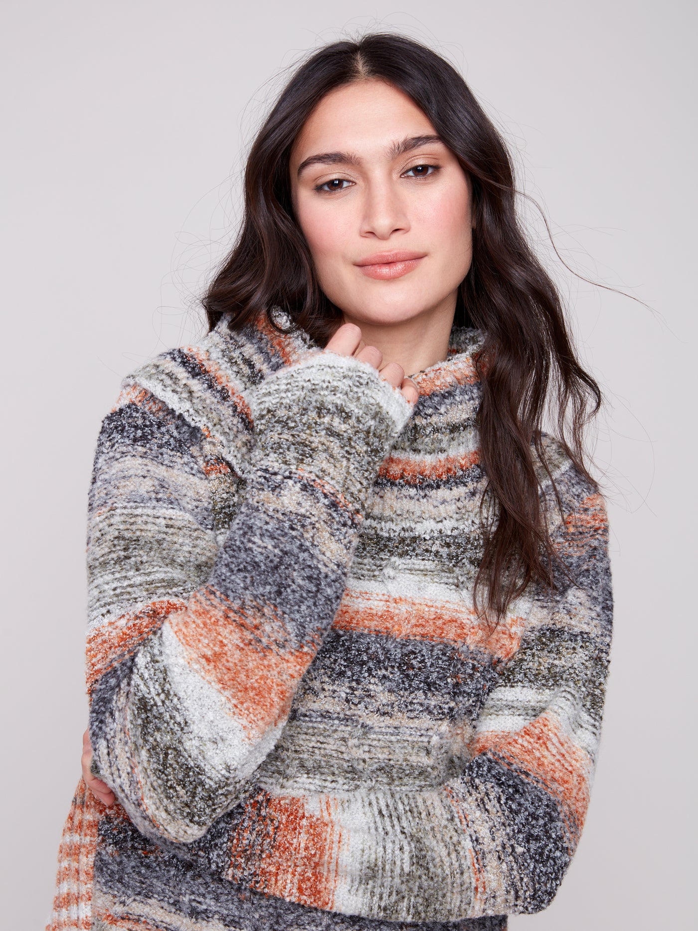 Charlie B Top - Cable Knit TNeck - Autumn