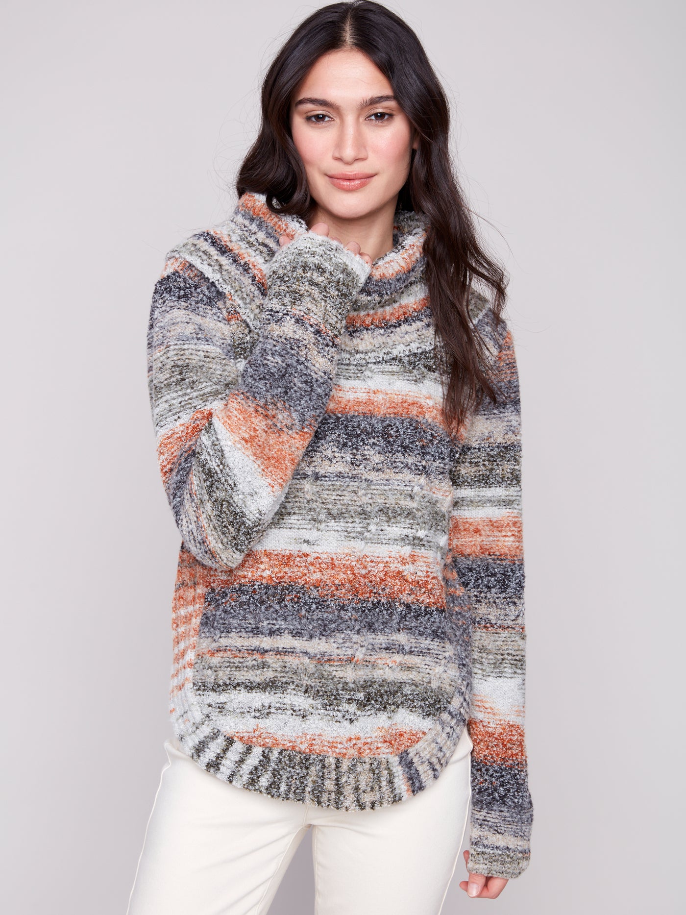 Charlie B Top - Cable Knit TNeck - Autumn
