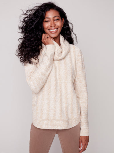 Charlie B Top - Cable Knit - Almond