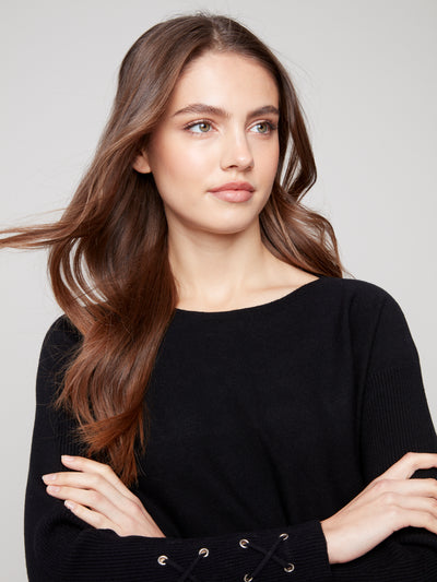 Charlie B Top - Lace-Up Cuff - Black