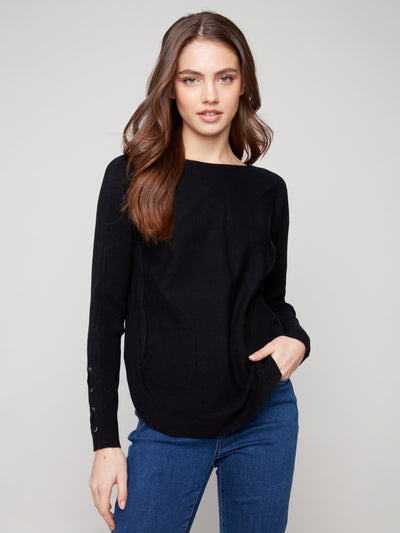 Charlie B Top - Lace-Up Cuff - Black