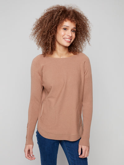 Charlie B Top - Lace-Up Cuff - Truffle