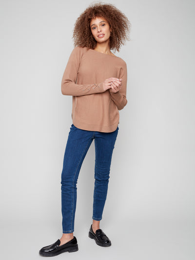 Charlie B Top - Lace-Up Cuff - Truffle