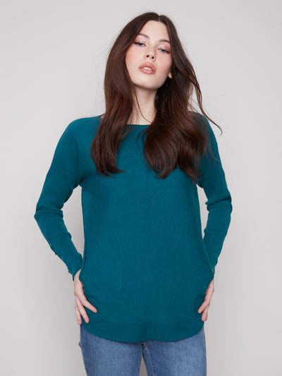 Charlie B Top - Lace-Up Cuff - Evergreen