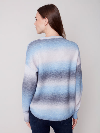 Charlie B Top - Scarf Sweater - Denim Blue