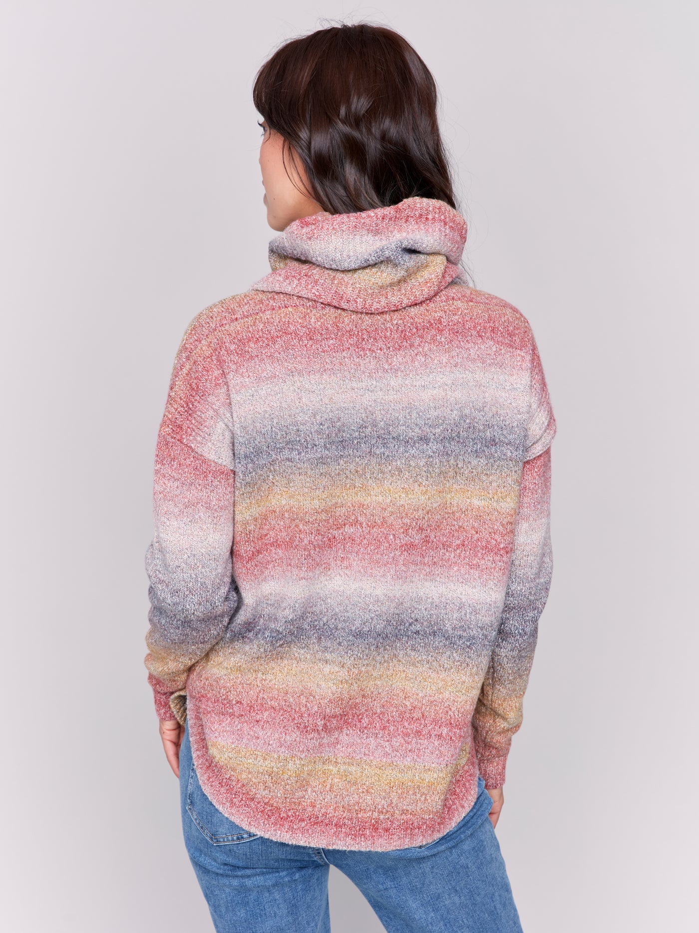 Charlie B Top - Ombre Scarf Sweater - Pink