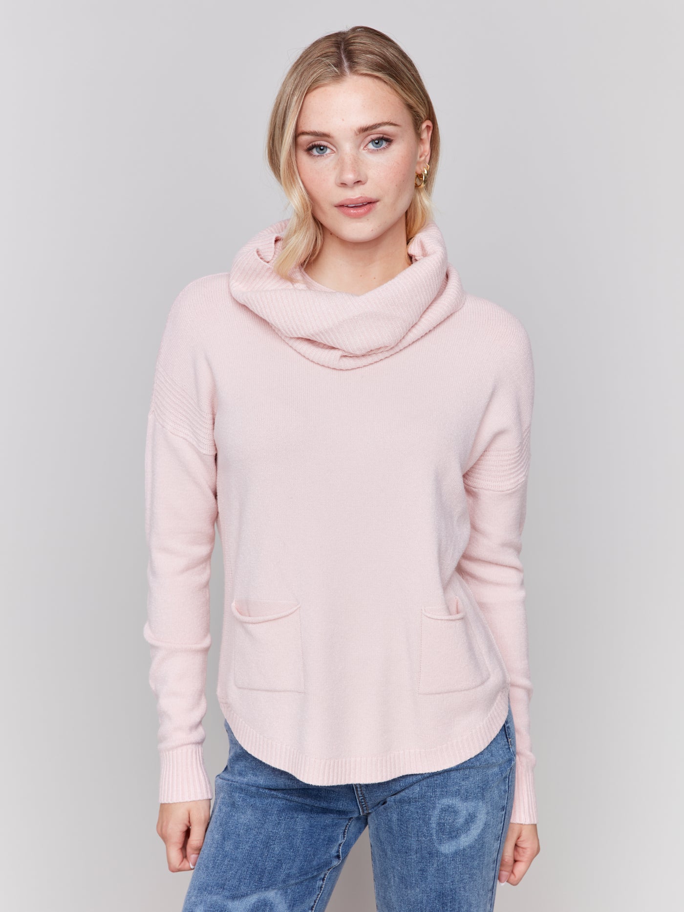 Charlie B Top - Scarf Sweater - Quartz