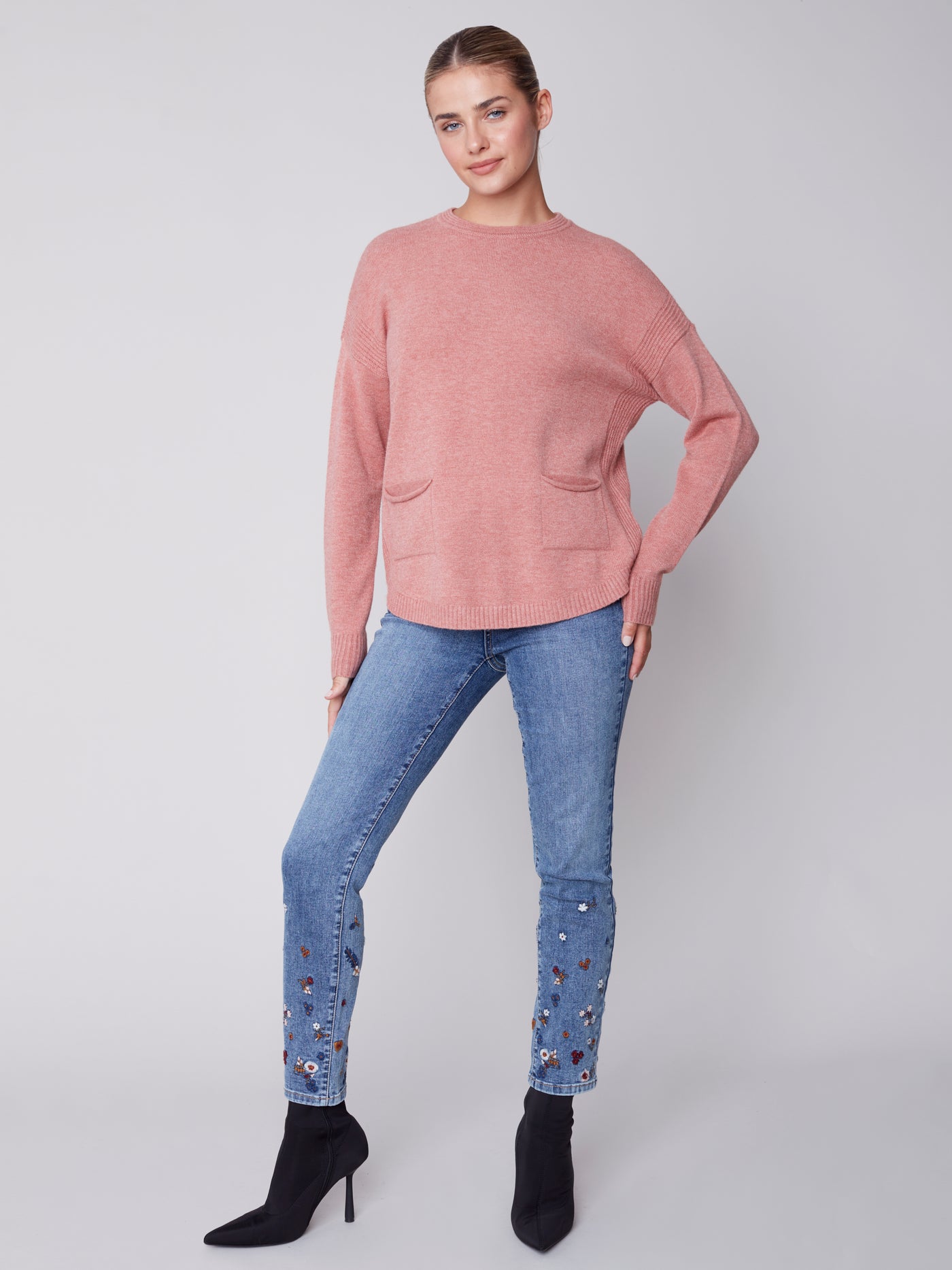 Charlie B Top - Scarf Sweater - Cinnamon