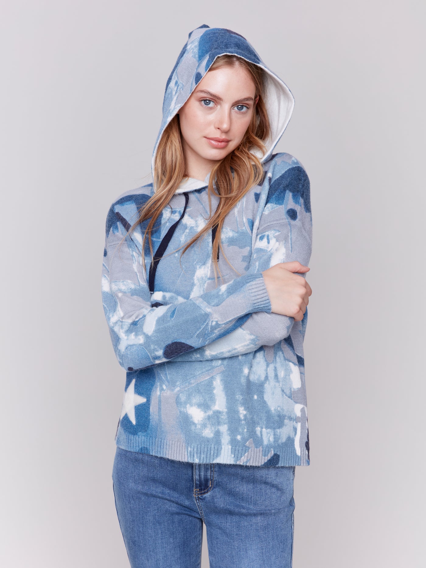 Charlie B Top - Tie Dye Hoodie - Blue /Multi